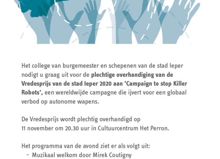 UITREIKING VREDESPRIJS 2020 - programma